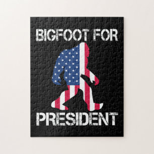 Bigfoot For President Funny Bigfoot Jigsaw Puzzle