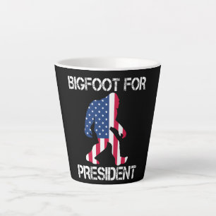 Bigfoot For President Funny Bigfoot Latte Mug
