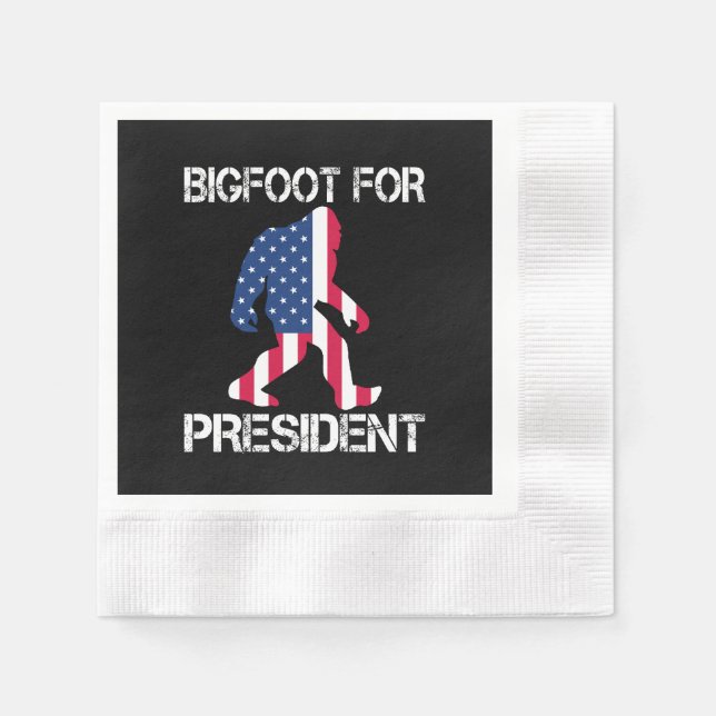 Bigfoot For President Funny Bigfoot Napkin (Front)