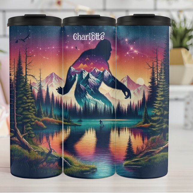 Bigfoot: Forest Reflection, Starry Peaks Thermal Tumbler (Creator Uploaded)