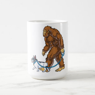 Bigfoot French Bulldog Dog Walk Funny Sasquatch Coffee Mug