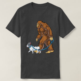Bigfoot French Bulldog Dog Walk Funny Sasquatch T-Shirt