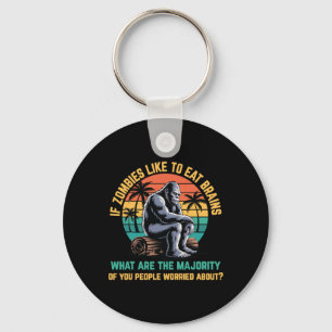 Bigfoot Funny Sasquatch Zombies Horror Lover Key Ring