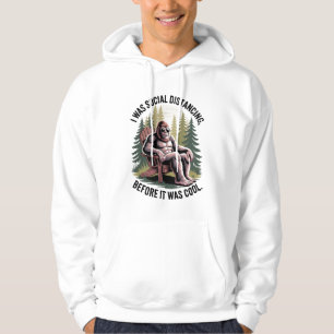 Bigfoot Funny Social Distancing Joke Hoodie