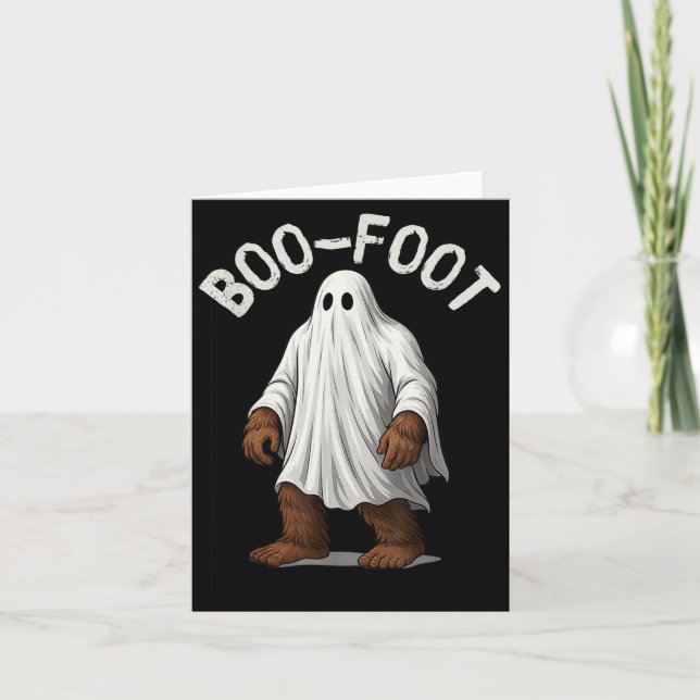 Bigfoot Ghost Costume Halloween Boo-foot Sasquatch Card (Front)