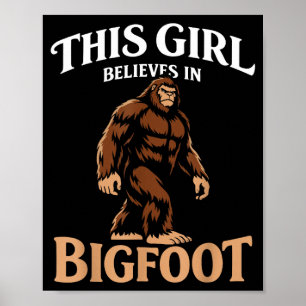 Bigfoot girl believer sasquatch cryptid forest poster