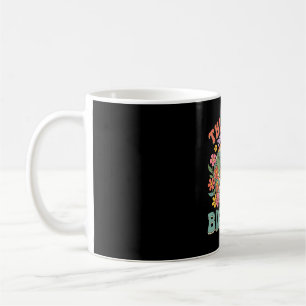 Bigfoot girl believes forest floral sunset coffee mug