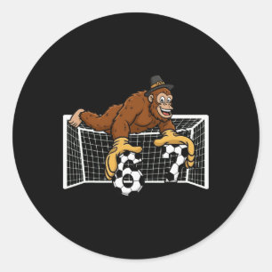 Bigfoot Goalie Soccer 67 Six Seven Boys Thanksgivi Classic Round Sticker