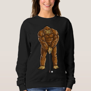 Bigfoot Golf Club And Ball Sports Funny Sasquatch  Sweatshirt