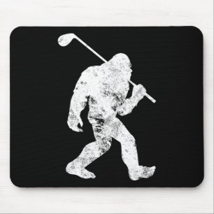 Bigfoot Golf Golfer Vintage Sasquatch Funny Men Wo Mouse Pad