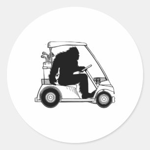 Bigfoot Golf Tee  Classic Round Sticker