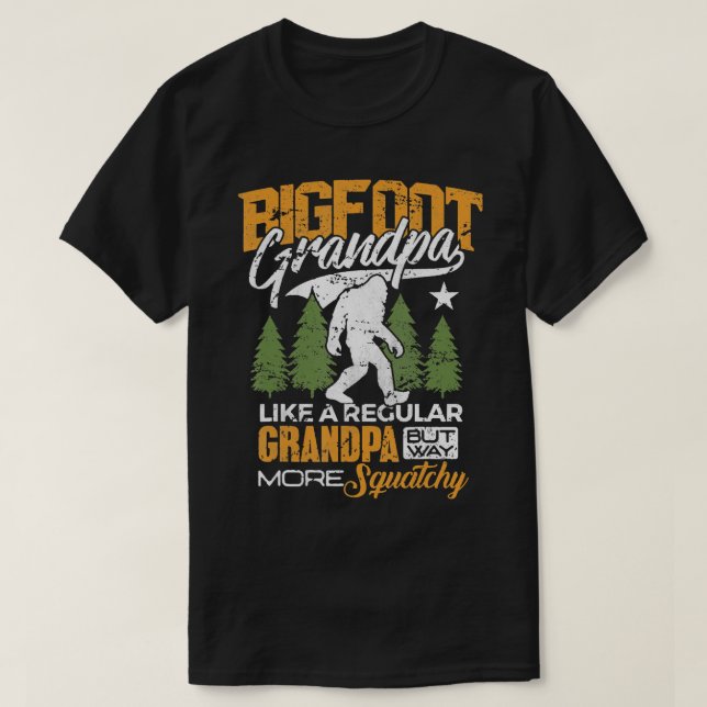 Bigfoot Grandpa T-Shirt Grandfather Sasquatch Yeti (Design Front)