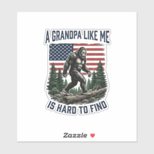 Bigfoot Grandpa Vintage American Flag Shirt Design