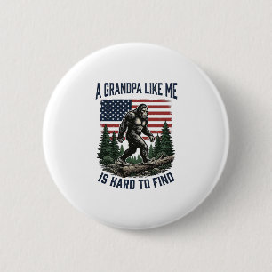 Bigfoot Grandpa Vintage American Flag Shirt Design 6 Cm Round Badge