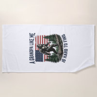 Bigfoot Grandpa Vintage American Flag Shirt Design