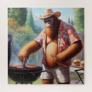 Bigfoot Grilling Burgers Jigsaw Puzzle