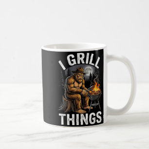 Bigfoot Grilling I Grill Things Retro Moon BBQ Dad Coffee Mug