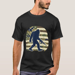 Bigfoot gun owner camo us american flag sasquatch T-Shirt