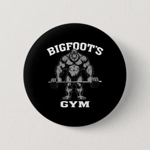 Bigfoot Gym Funny Sasquatch Bodybuilding Weightlif 6 Cm Round Badge