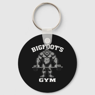 Bigfoot Gym Funny Sasquatch Bodybuilding Weightlif Key Ring