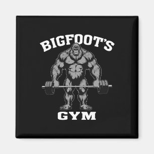 Bigfoot Gym Funny Sasquatch Bodybuilding Weightlif Magnet