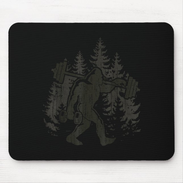 Bigfoot Gym Workout Fitness Forest Men Women  Mouse Pad (Front)