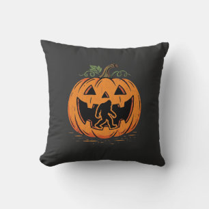 Bigfoot Halloween Pumpkin Silhouette Design_1 Cushion
