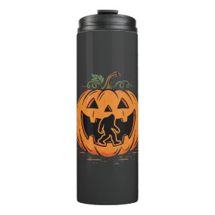 Bigfoot Halloween Pumpkin Silhouette Design_1 Thermal Tumbler