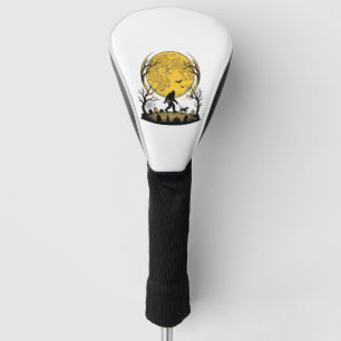 Bigfoot Halloween Shirt Full Moon Dog Walk_1 Golf Head Cover