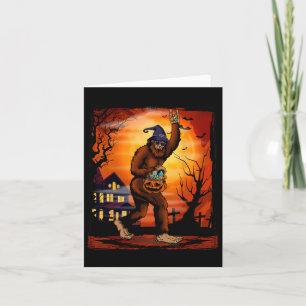 Bigfoot Halloween Trick Or Treat Rock On Sasquatch Card