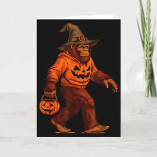 Bigfoot Halloween Trick Or Treat Sasquatch Costume Card
