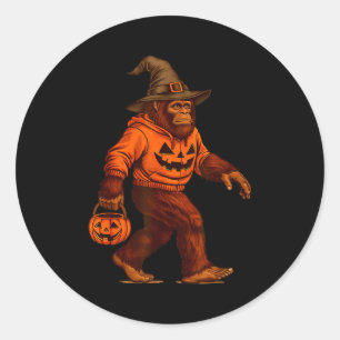 Bigfoot Halloween Trick Or Treat Sasquatch Costume Classic Round Sticker