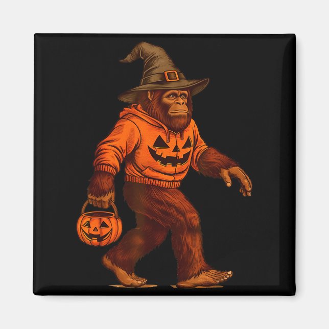 Bigfoot Halloween Trick Or Treat Sasquatch Costume Magnet (Front)