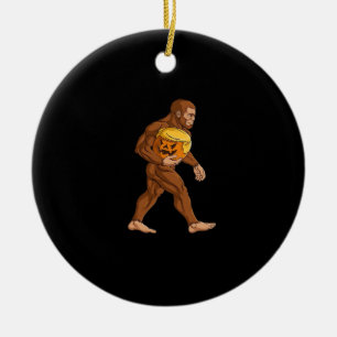 Bigfoot Halloween Trumpkin Pumpkin Classic Ceramic Ornament