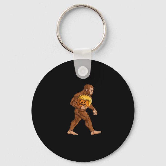 Bigfoot Halloween Trumpkin Pumpkin Classic Key Ring (Front)