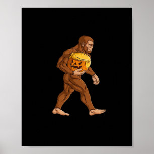 Bigfoot Halloween Trumpkin Pumpkin Classic Poster