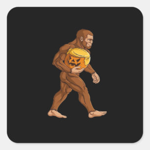 Bigfoot Halloween Trumpkin Pumpkin Classic Square Sticker
