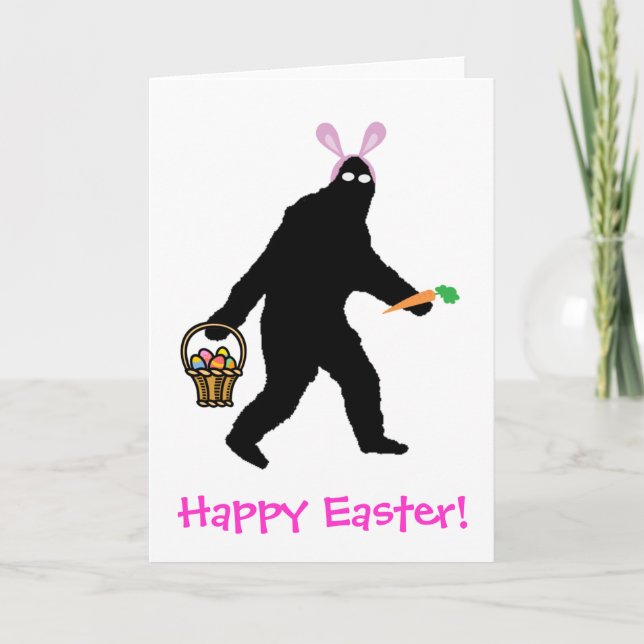 Bigfoot Happy Easter! Holiday Card (Front)