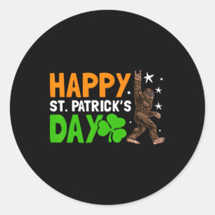 Bigfoot Happy St Patricks Day Shirt Funny Green Sa Classic Round Sticker