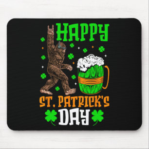 Bigfoot Happy St Patricks Day Shirt Funny Green Sa Mouse Pad