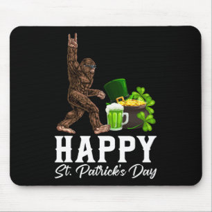 Bigfoot Happy St Patricks Day Shirt Funny Green Sa Mouse Pad