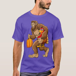 Bigfoot Happy Thanksgiving Celebration Turkey Love T-Shirt