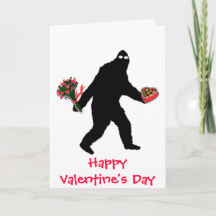 Bigfoot Happy Valentine's Day Holiday Card