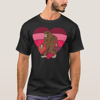 Bigfoot Heart Funny Valentine Day Love Sasquatch Y T-Shirt