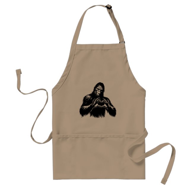 Bigfoot Heart Hands  Standard Apron (Front)