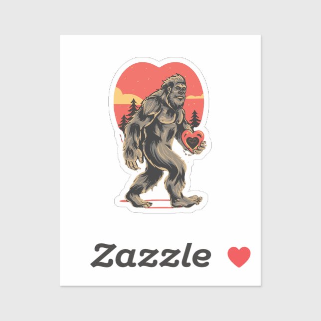 bigfoot heart valentines day (Sheet)