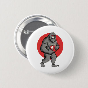 bigfoot heart valentines day 6 cm round badge
