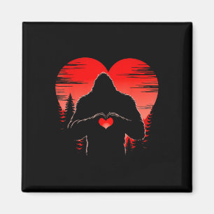 Bigfoot Heart Valentines Day Boys Girls Kids Love Magnet
