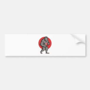 bigfoot heart valentines day bumper sticker