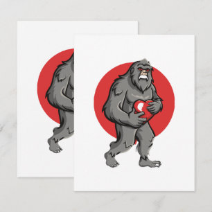 bigfoot heart valentines day enclosure card